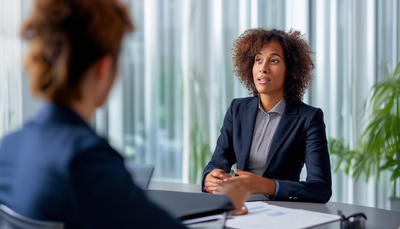 An engaging image of a professional being intervie